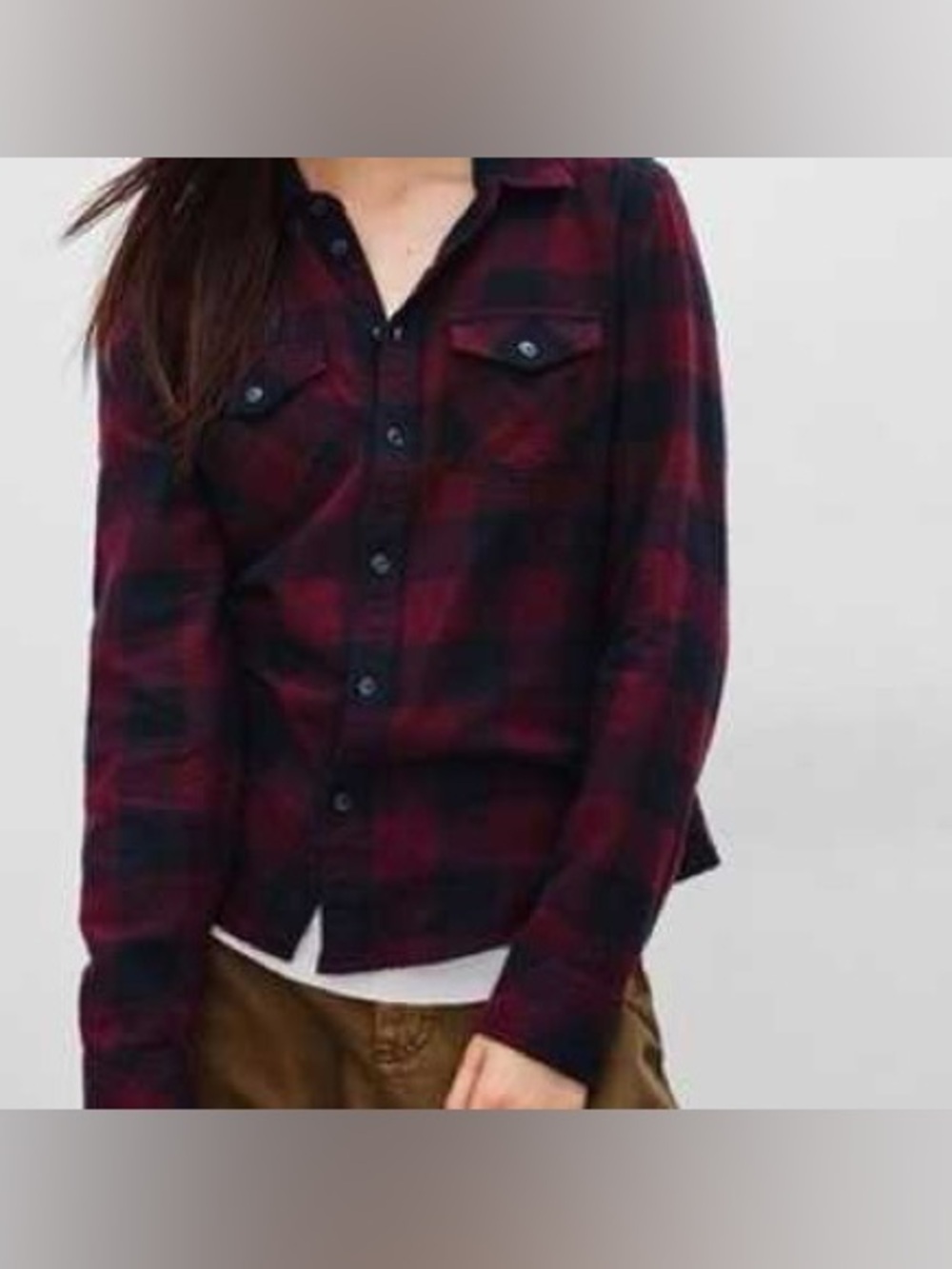 Aritzia - Talula Purple & Black Plaid Shirt